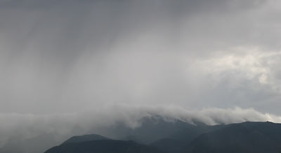 Clouds curling over the Sandias