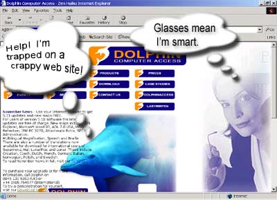 Image mocking the Dolphin Software site
