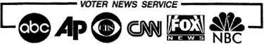 Voter News Service Logo, which consists of logos for CNN, ABC, NBC, CBS, Fox, and and the AP